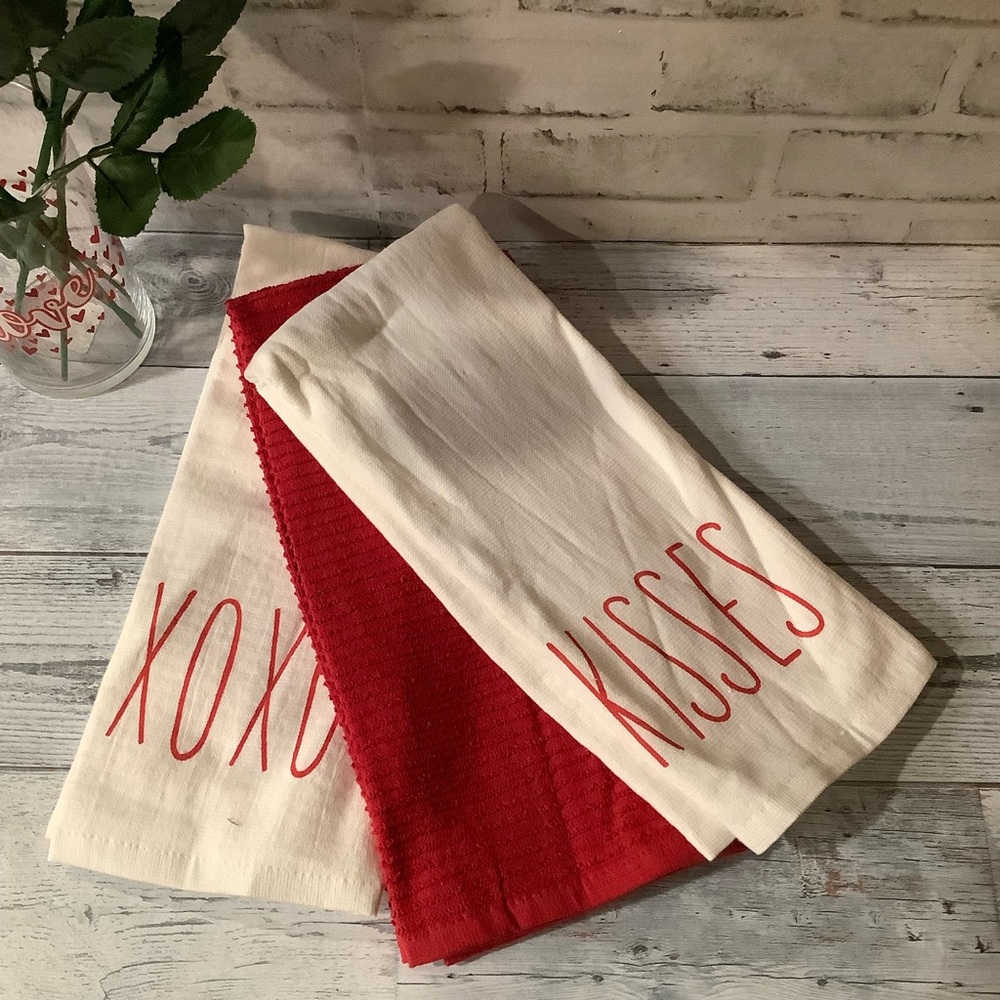 Heart & Home 3PK. Valentine Kitchen Towels